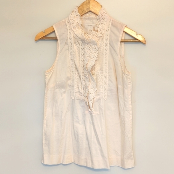J. Crew Tops J Crew Clearance Crew Lace Ruffle Front Top 2 Poshmark